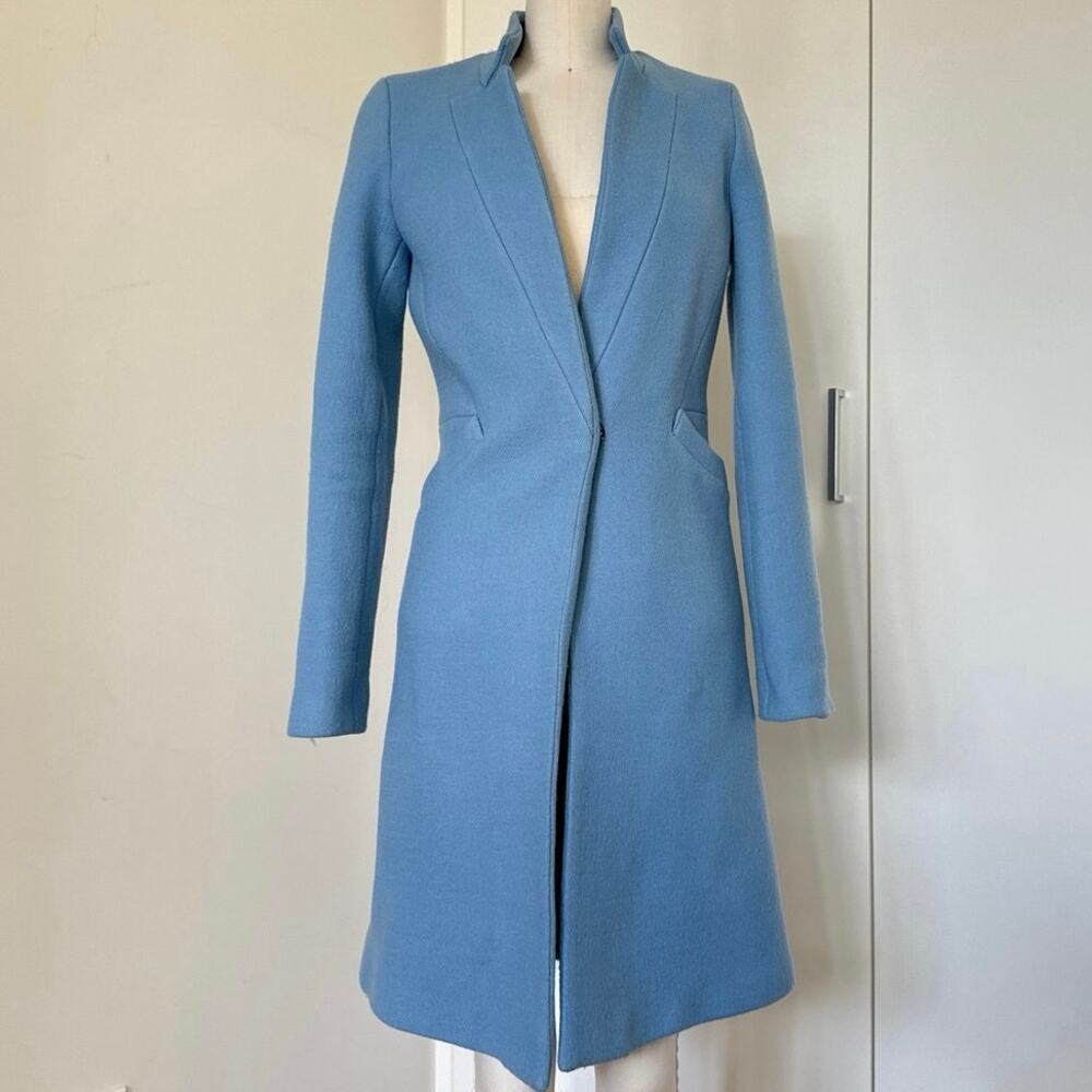 Milly Flannel Coat Sky Blue SZ 0